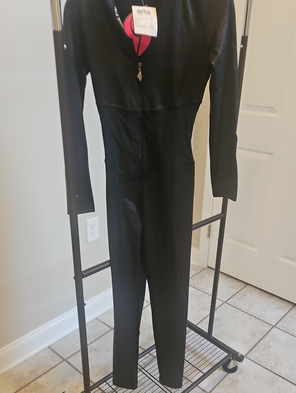 Black Womens Jumpsuit with Front Zip - Picture 1 of 3